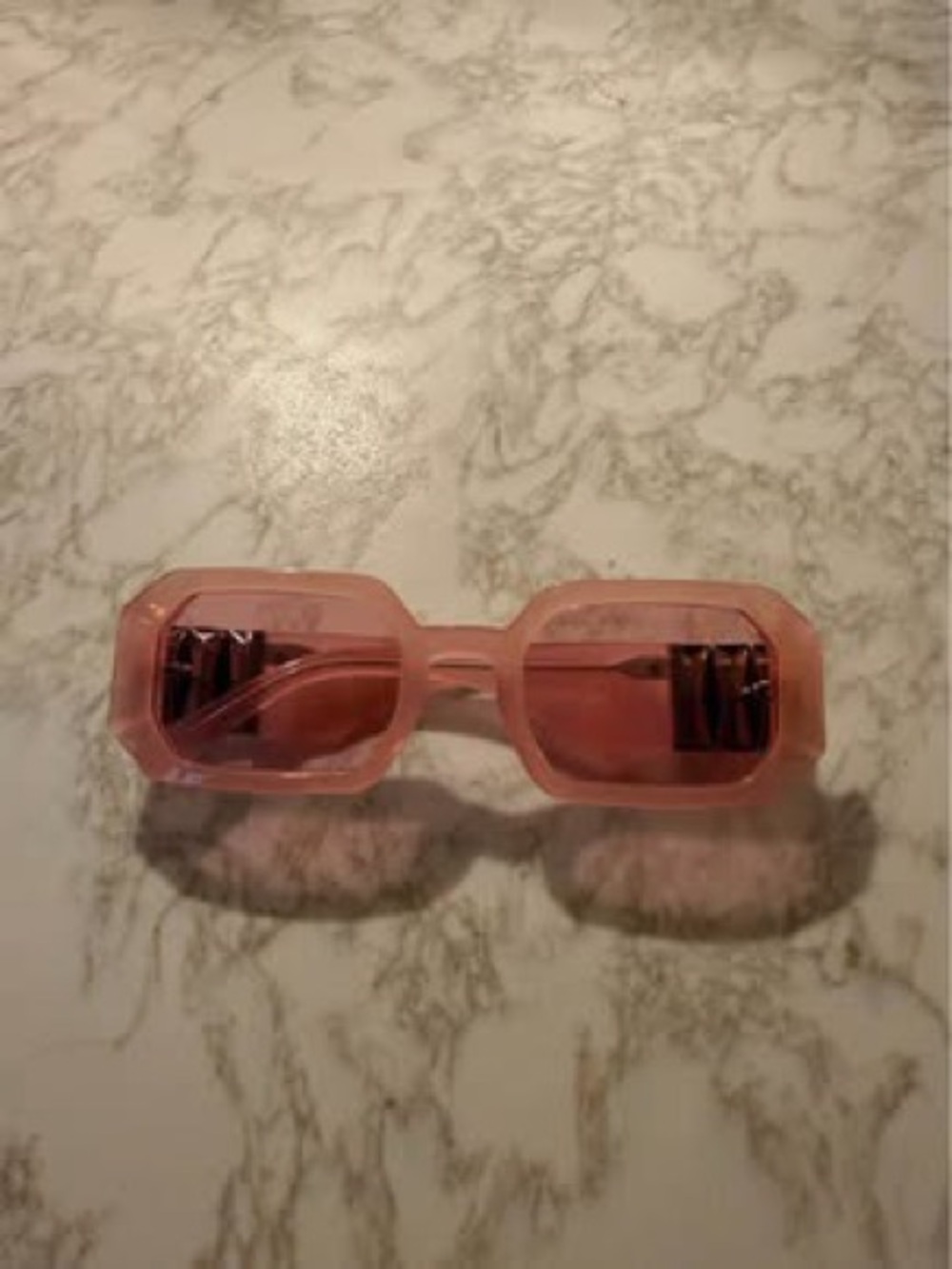 Swarovski Pink Crystal Rectangular Sunglasses